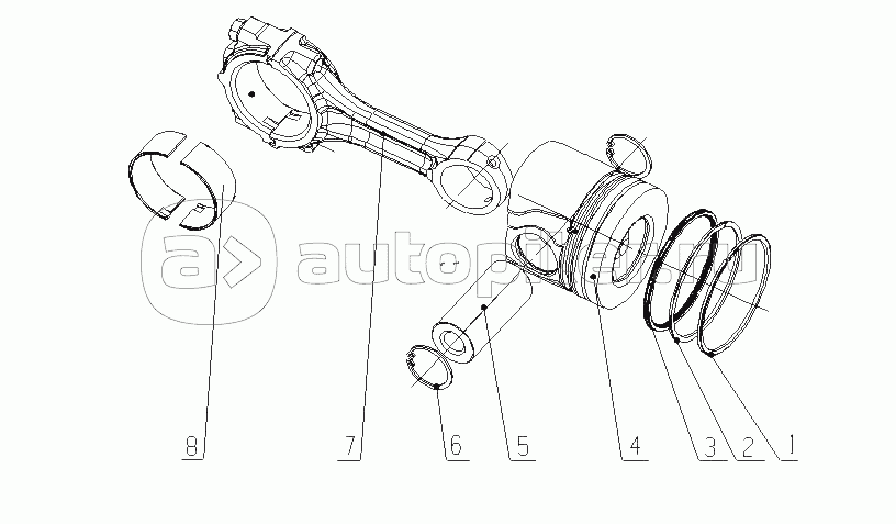 E0400-1004000 Поршень и шток поршня в сборе