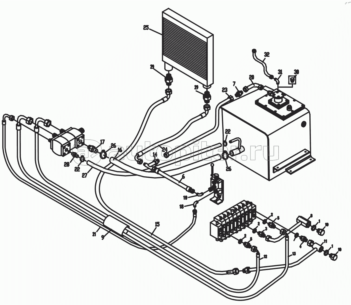 HYDRAULIC SYSTEM FOR PLATFORM 2 (Applicable to 801M 801L models)