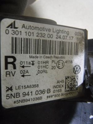 Б/У 5NB941114A Фара правая Volkswagen Tiguan  2      ДО 2020 ГОДА СВЕТОДИОДНАЯ БЕЗ БЛОКОВ bu4a38077 Б/У запчасти